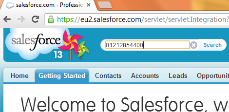 Salesforce number search