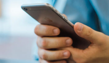 man holding business phone