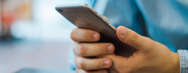 man holding business phone